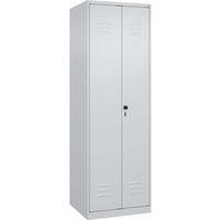 C+P Putzmittel-Spind Classic PLUS, 2 Abteile, 1850x600x500mm, Lichtgrau/Lichtgrau – Ansicht 1