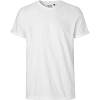 Neutral Bio-Herren-T-Shirt mit Roll-Up-Ärmeln, weiß, Gr. L – Ansicht 1