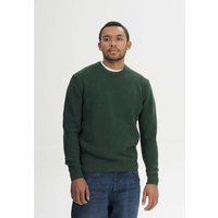 MELA Bio-Herren-Strickpullover 'VAREEN' mit Perlstrickstruktur, deep forest melange, Gr. L – Ansicht 1
