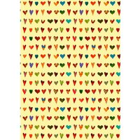 5 Bogen Recycling Geschenkpapier "Herzen" 50 x 70 cm, 80g/m² – Ansicht 1