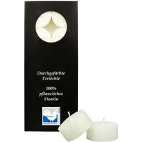 10 Hahn Teelichter aus Stearin, weiß