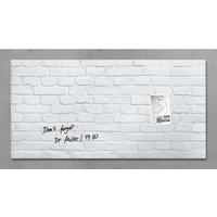 Sigel Glas-Magnettafel "artverum" 91 x 46 cm, weißer Klinker – Ansicht 1