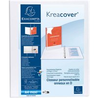 10 Exacompta Ringbücher "Kreacover", DIN A4 Maxi, 2 Ringe 30 mm, RB 47 mm, weiß – Ansicht 1