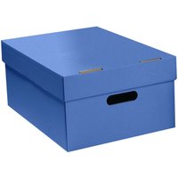 Aufbewahrungsbox "Color" aus Recyclingkarton, groß 30 x 43 x 19,5 cm, blau – Ansicht 1