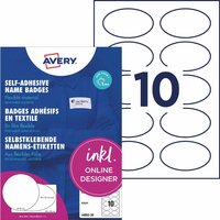 Avery Zweckform Selbstklebende Namens-Etiketten Inkjet "J4882" 200 Stk. oval 85x50mm, weiß – Ansicht 1
