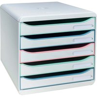 Exacompta Schubladenbox "Big Box AutentiK" DIN A4+, 5 Schubladen fbg sort., Korpus weiß – Ansicht 1