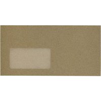 100 Briefumschläge aus Graspapier DIN lang, Haftklebung, mit Fenster, 85 g/m² – Ansicht 1