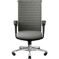 HAG Bürodrehstuhl "Excellence 9321" TiltDown AL, Gestell: si, Leder "PalomaSoft" warm grey