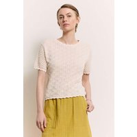 tranquillo Bio-Damen-Strick-T-Shirt "Emmaa" mit Rundhalsausschnitt, white, Gr. S – Ansicht 1