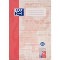 OXFORD Recycling-Schulheft A4, 16 Blatt, Lineatur 28 (kar. m. Rand links + rechts), 90g/m²