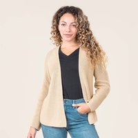 Living Crafts Bio-Damen-Strickjacke "OLIVIA" ohne Verschluss , sand, Gr. L – Ansicht 1