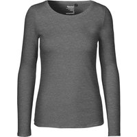 Neutral Bio-Damen-Langarmshirt mit Rundhalsaussschnitt dark heather, Gr. S – Ansicht 1