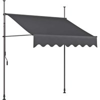 Klemmmarkise, Gestell aus Aluminium, Bezug Polyester B 300 x H 300 cm, dunkelgrau – Ansicht 1