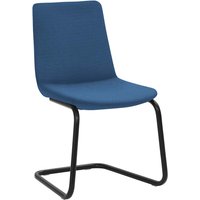Freischwinger-Besucherstuhl "2008", Polster blau, Gestell schwarz pulverbeschichtet – Ansicht 1
