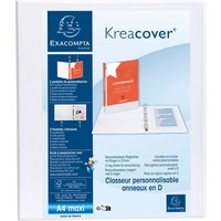 10 Exacompta Ringbücher "Kreacover", DIN A4 Maxi, 4 Ringe 40 mm, RB 64 mm, 2 Taschen, weiß – Ansicht 1