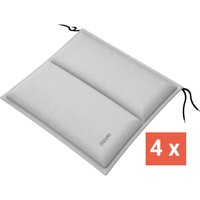 doppler Sitzkissen "CITY" mit Längssteppung, 4er-Pack, 48x48x6 cm, Polyester, hellgrau – Ansicht 1