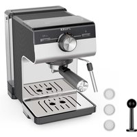 KRUPS Siebträger-Kaffeemaschine "Authentic+ XP384E", schwarz/silber
