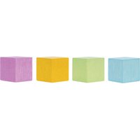 magnetoplan Design-Magnete "Wood Series Cube" 20 x 20 x 20 mm, 4 Stk. farbig sortiert – Ansicht 1