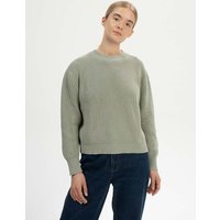 MELA Bio-Damen-Strickpullover 'ADAH' mit Rundhalsausschnitt, green clay, Gr. M – Ansicht 1