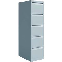 BISLEY Hängeregistraturschrank, einbahnig, 5 Schubladen, lichtgrau – Ansicht 1