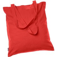 memo Bio-Baumwoll-Tragetasche mit Fairtrade-Siegel, rot, 38 x 42 cm, lange Henkel – Ansicht 1