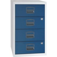 Bisley Home Container, mit 4 Schubladen grau/blau – Ansicht 1