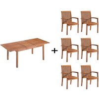 Gartenmöbel-Set 'Enya', 7-teilig, 6 Sessel, 1 Tisch