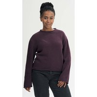 MELA Bio-Damen-Strickpullover 'GEETHA' mit Rollsaum, elderberry melange, Gr. S