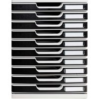 Exacompta Schubladenbox Modulo "Office", DIN A4+, 10 Schubladen geschlossen, schwarz