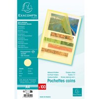 Exacompta Aktensichthüllen genarbt, DIN A4, 120µ, 100 Stk., gelb