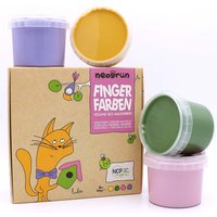 neogrün Fingerfarben "Luka", vegane Bio-Malfarben, rosa/lila/grün/gelb, 4 x 120 g