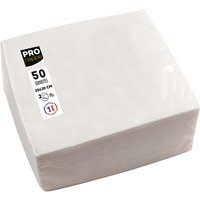 50 ProNappe Cocktail-Servietten 20 x 20 cm, weiß