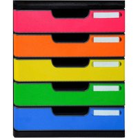 Exacompta Schubladenbox "Iderama", DIN A4+, 5 Schubladen geschlossen, regenbogen – Ansicht 1