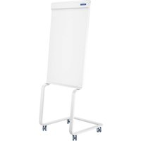 Flipchart "Evolution Plus" mit Rollen, höhenverstellbar, mit Klappleisten, weiß – Ansicht 1