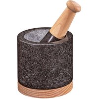 cilio Mörser "MERKUR" mit Untersetzer aus Buchenholz, Ø 10 cm