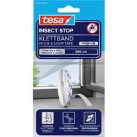 tesa Klettband Ersatzrolle für Fliegengitter, 5,6 m x 9 mm, weiß – Ansicht 1