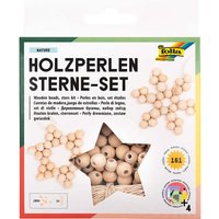 folia Holzperlen Sterne Set "Nature", 161-tlg.