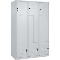 C+P Z-Spind Classic PLUS, 6 Fächer, 1850x1200x500mm, Lichtgrau/Lichtgrau – Ansicht 1