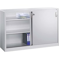 Schiebetürenschrank aus Stahl 160 cm breit lichtgrau T 40 H 100