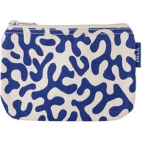 MELA Kosmetiktasche aus Bio-Baumwoll-Canvas 18 x 12 cm, greige/blue coral print