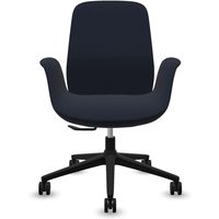 Profim Bürodrehstuhl „ELLIE PRO“ mit Armlehnen, schwarz, Stoff: blau