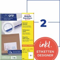 50 Avery Zweckform Universaletiketten 210 x 148 mm, A4, permanent – Ansicht 1