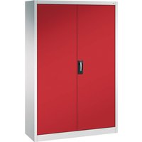 C+P Stahlschrank mit Flügeltüren "Acurado" H1950xB1200xT400mm, Lichtgrau/Rubinrot
