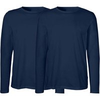 Neutral 2er-Pack Bio-Herren-Langarmshirt mit Rundhalsausschnitt, navy, Gr. XL