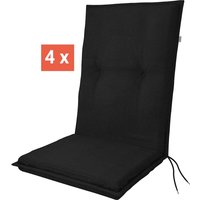 doppler Auflage "STAR" Midi, 4er-Pack, 110x48x6 cm, Polyester, anthrazit