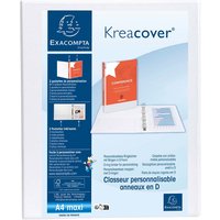 10 Exacompta Ringbücher "Kreacover", DIN A4 Maxi, 4 Ringe 20 mm, RB 38 mm, weiß