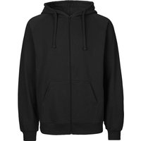Neutral Bio-Unisex-Zip-Hoodie 'Tiger Cotton' mit gebürstetem Fleece, black, Gr. XL – Ansicht 1