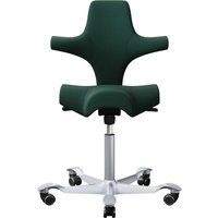 HAG Bürodrehstuhl "Capisco 8106" GF 200 mm, Gestell: silber, Stoff: "Selet" dark green – Ansicht 1