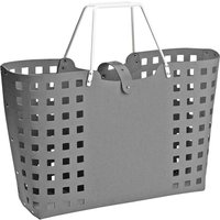 Einkaufskorb 'Square' aus Recyclingleder anthrazit