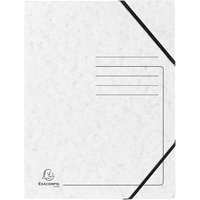 25 Exacompta Eckspannmappen, Colorspan-Karton, 355 g/m², DIN A4, Gummizug, weiß – Ansicht 1